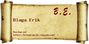 Blaga Erik névjegykártya